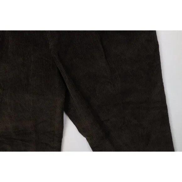 Vtg 90s Streetwear Mens 36x30 Faded Heavy Wide Leg Corduroy Chino Pants Brown - Picture 5 of 14